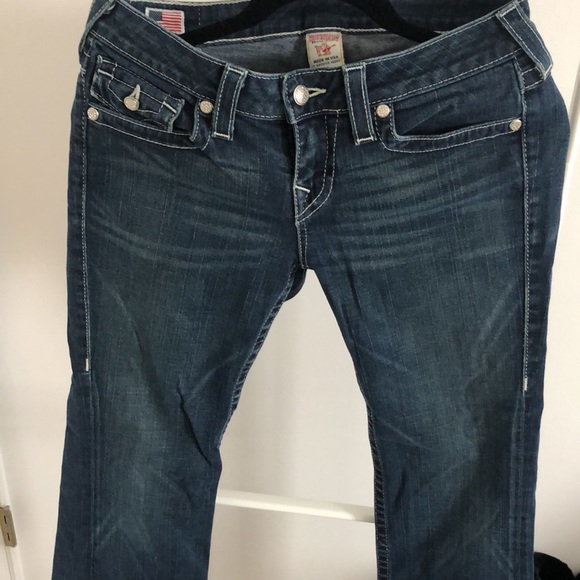 True Religion medium to Dark wash Denim Jeans-Becky - Picture 3 of 6